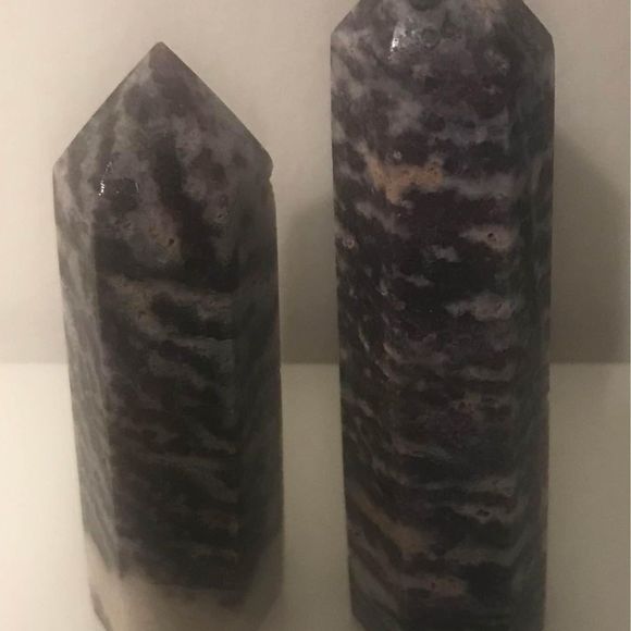 Purple Zebra Jasper Tower Point Crystal Gemstone - Picture 1 of 6